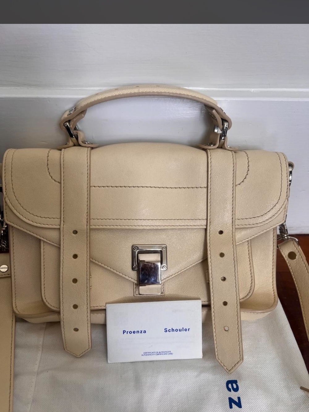 Proenza Schouler Beige Leather PS1 Small Satchel